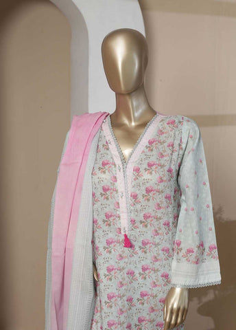 Bin Saeed Fabric - F-0479- 3 Piece Printed Stitched