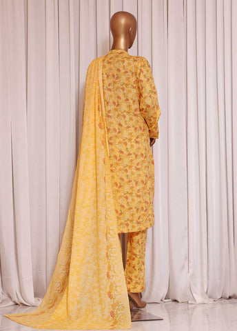 Bin Saeed Fabric - F-0502- 3 Piece Printed Stitched