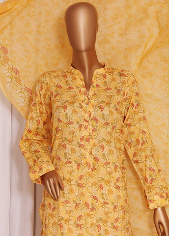 Bin Saeed Fabric - F-0502- 3 Piece Printed Stitched