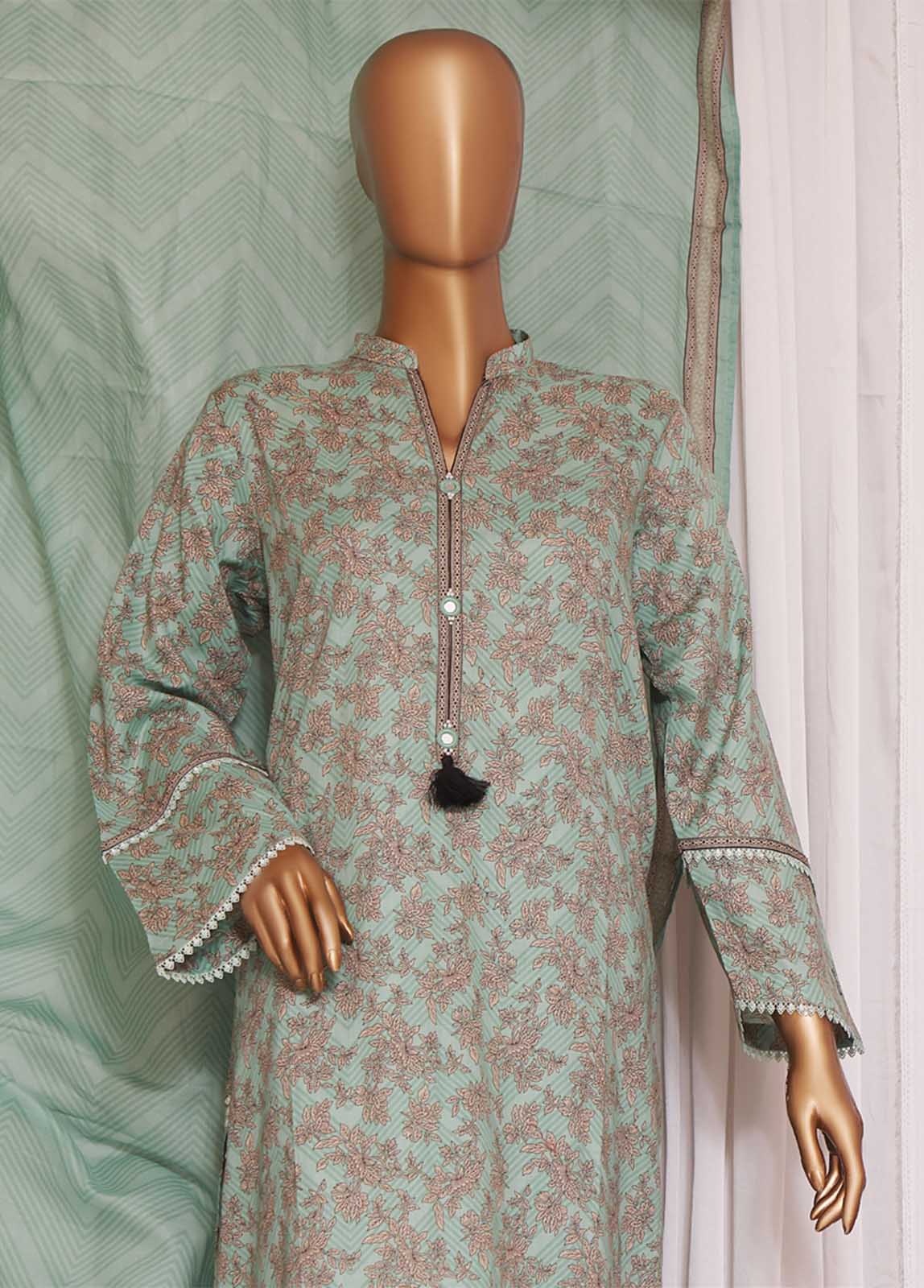F-0507- 3 Piece Printed Stitched