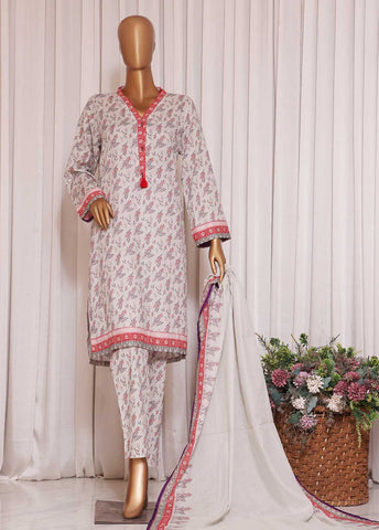 Bin Saeed Fabric - F-0509- 3 Piece Printed Stitched