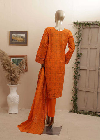 Bin Saeed Fabric - F-0522- 3 Piece Printed Stitched
