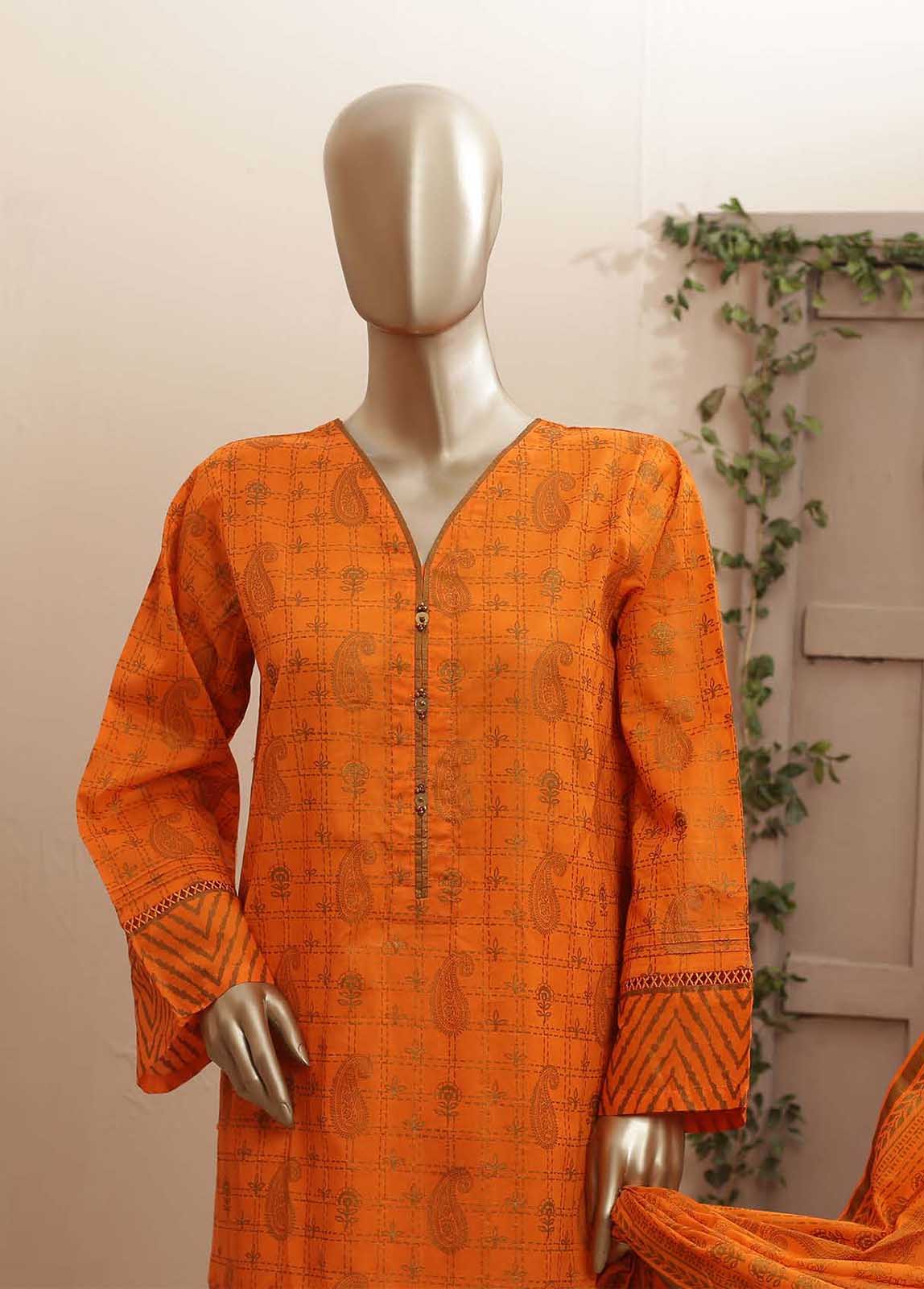 Bin Saeed Fabric - F-0522- 3 Piece Printed Stitched