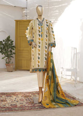 F-0611- 3 Piece Printed Stitched