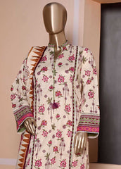 F-0614- 3 Piece Printed Stitched