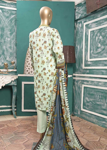 Bin Saeed Fabric - F-0617- 3 Piece Printed Stitched