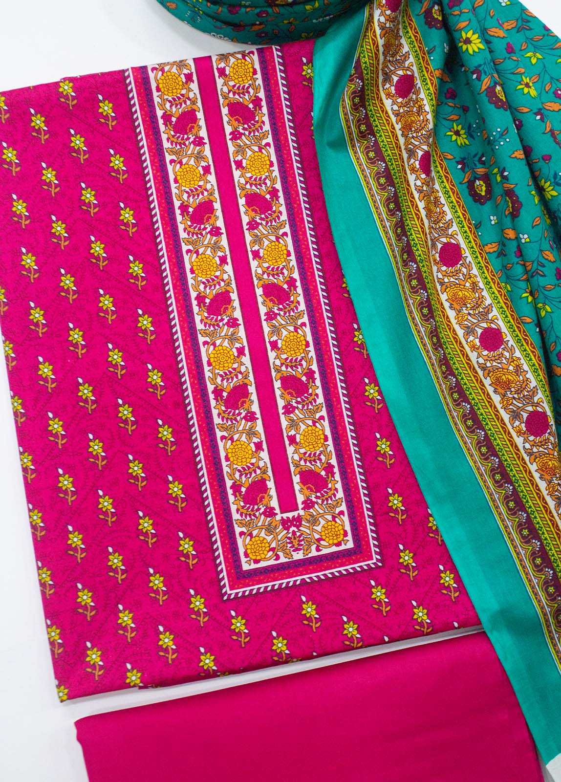 Bin Saeed Fabric - F&F-0001 - 3 Piece UnStitched Printed Lawn