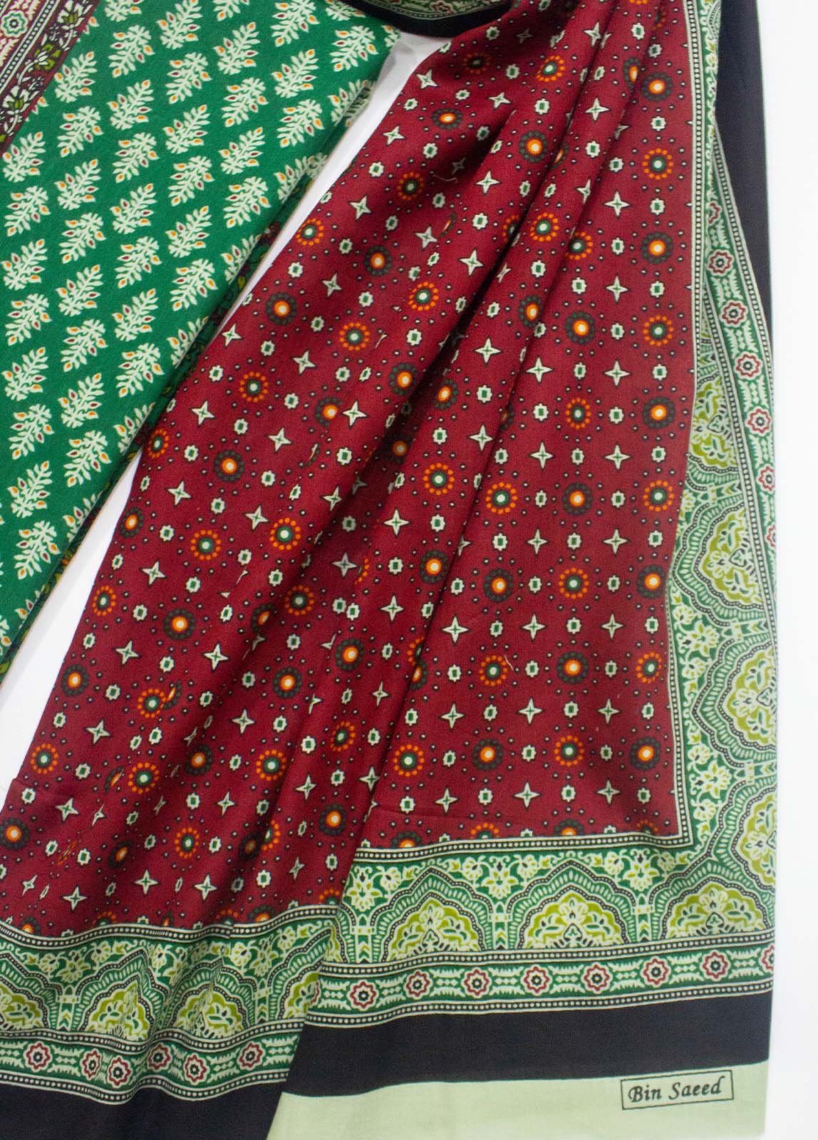 Bin Saeed Fabric - F&F-0124- 3 Piece UnStitched Printed Lawn