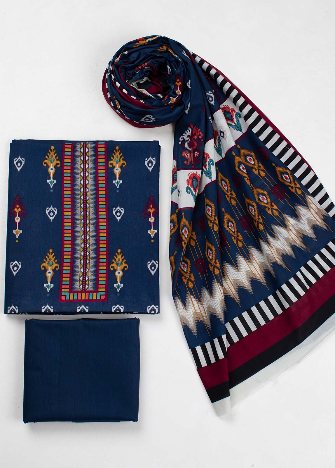 Bin Saeed Fabric - F&F-0153- 3 Piece UnStitched Printed Lawn