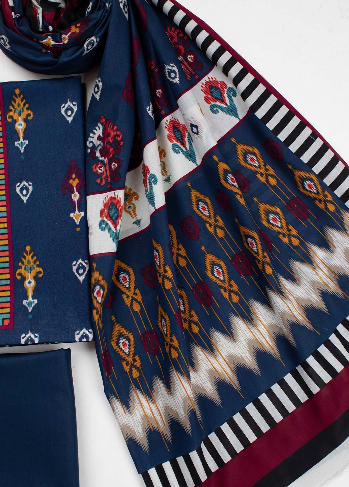 Bin Saeed Fabric - F&F-0153- 3 Piece UnStitched Printed Lawn