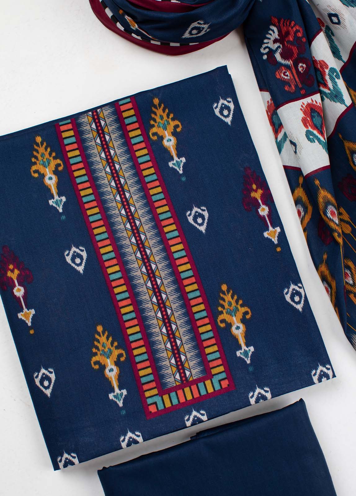 Bin Saeed Fabric - F&F-0153- 3 Piece UnStitched Printed Lawn