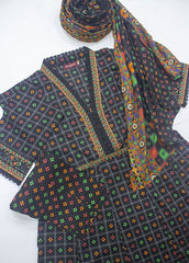 FR-0264 - 3 Piece Lawn Embroidery Frock Style Shirt