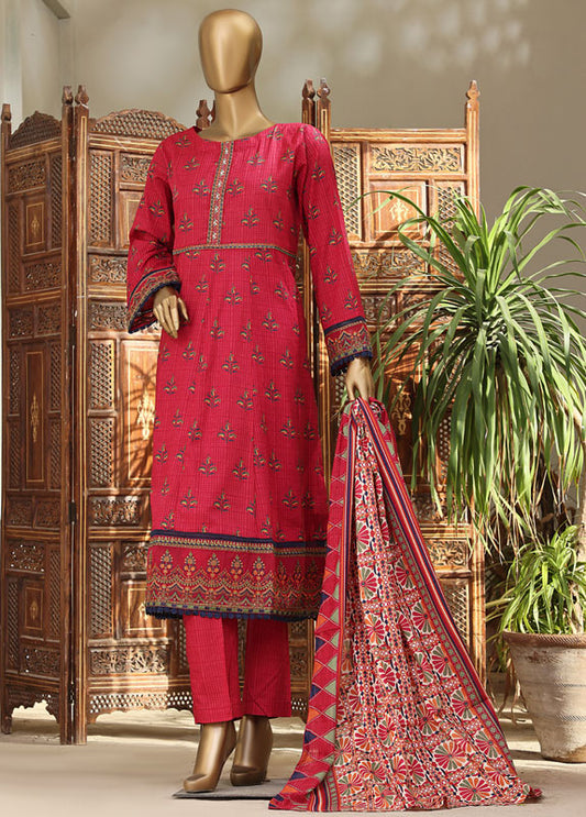FR-0294 - 3 Piece Lawn Embroidery Frock Style Shirt