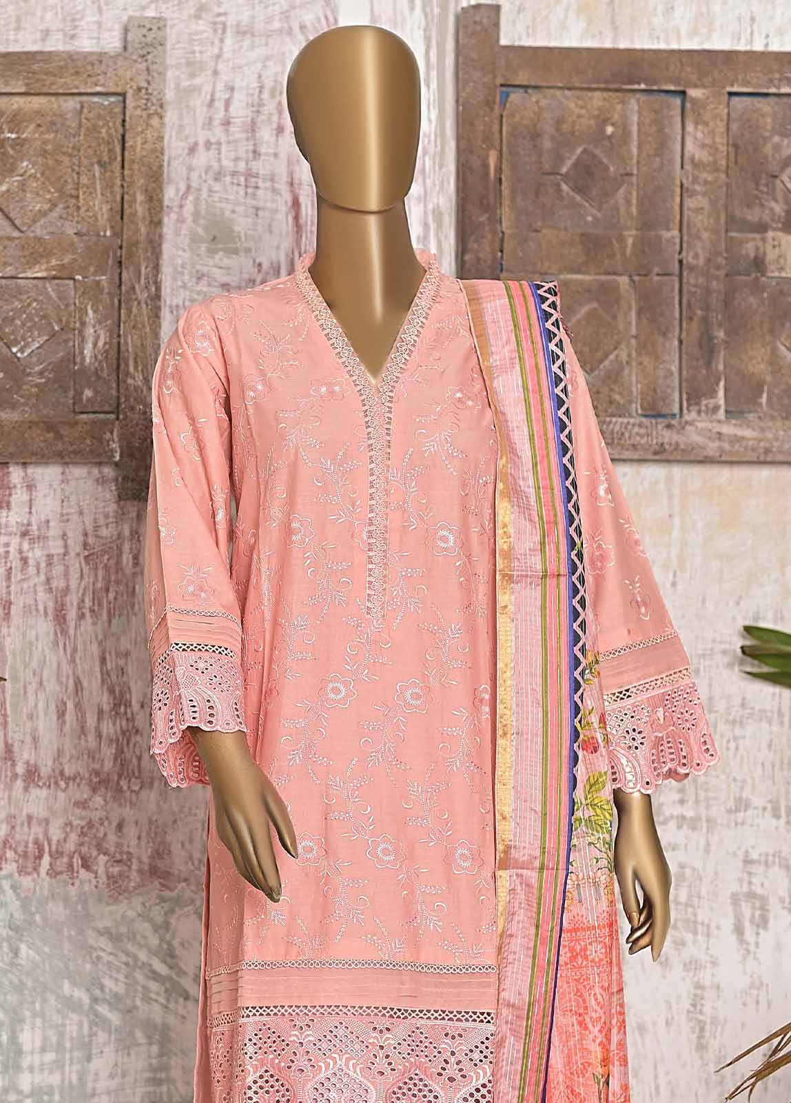 Bin Saeed Fabric - FTS-0016 B - 3 Piece Chikankari