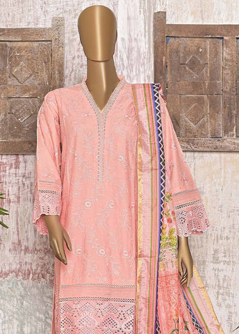 Bin Saeed Fabric - FTS-0016 B - 3 Piece Chikankari