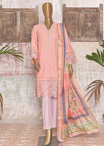 Bin Saeed Fabric - FTS-0016 B - 3 Piece Chikankari