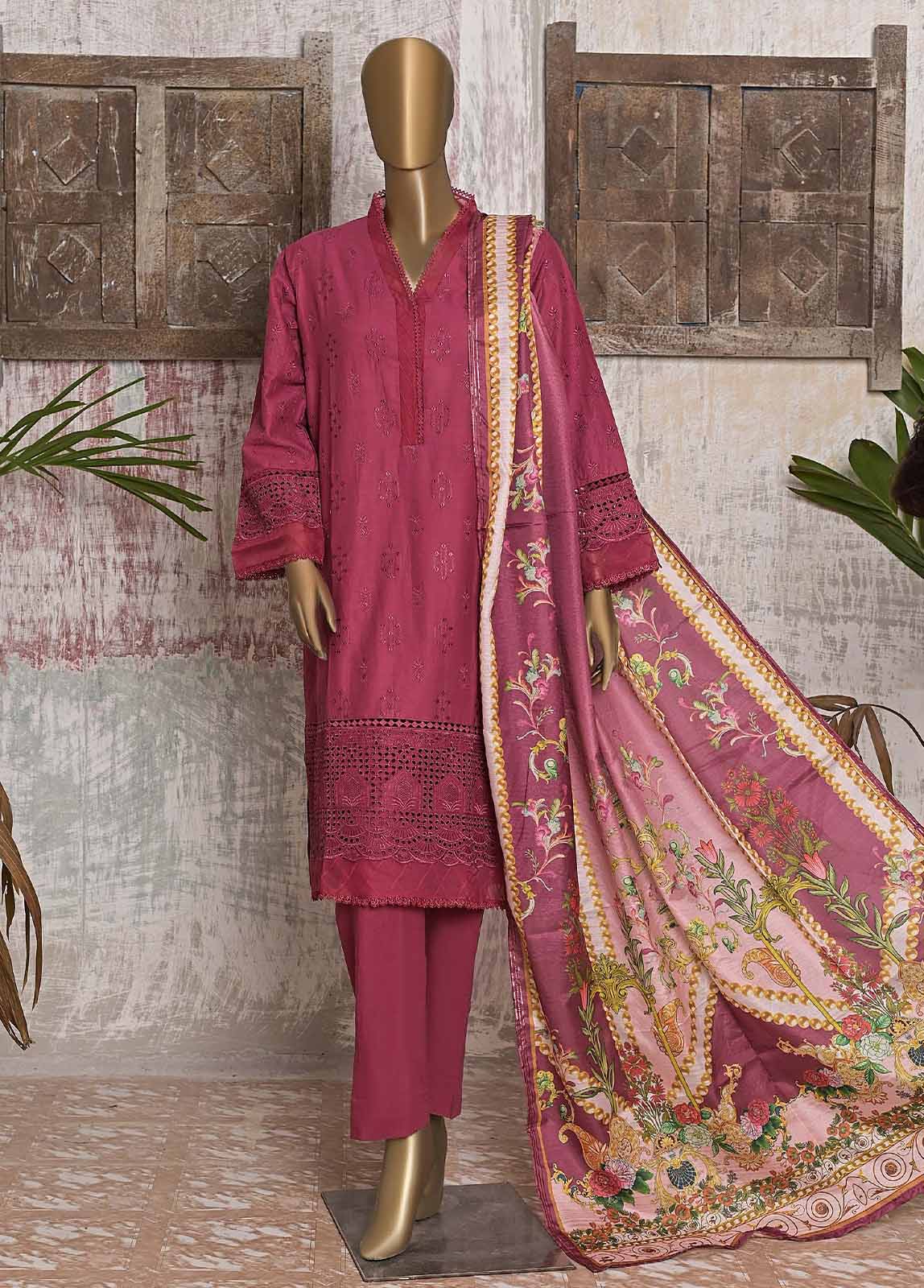 Bin Saeed Fabric - FTS-0017 - 3 Piece Chikankari
