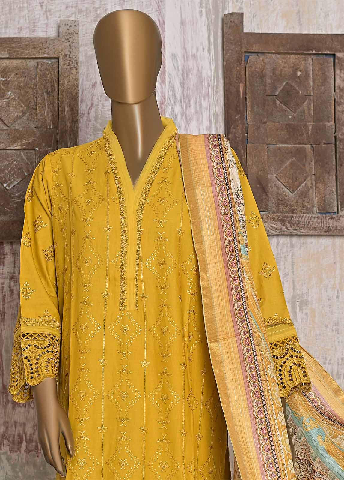 Bin Saeed Fabric - FTS-0019 - 3 Piece Chikankari