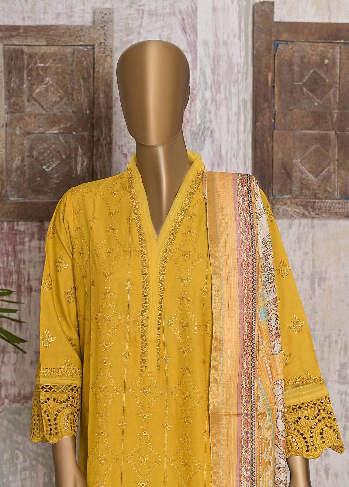 Bin Saeed Fabric - FTS-0019 - 3 Piece Chikankari