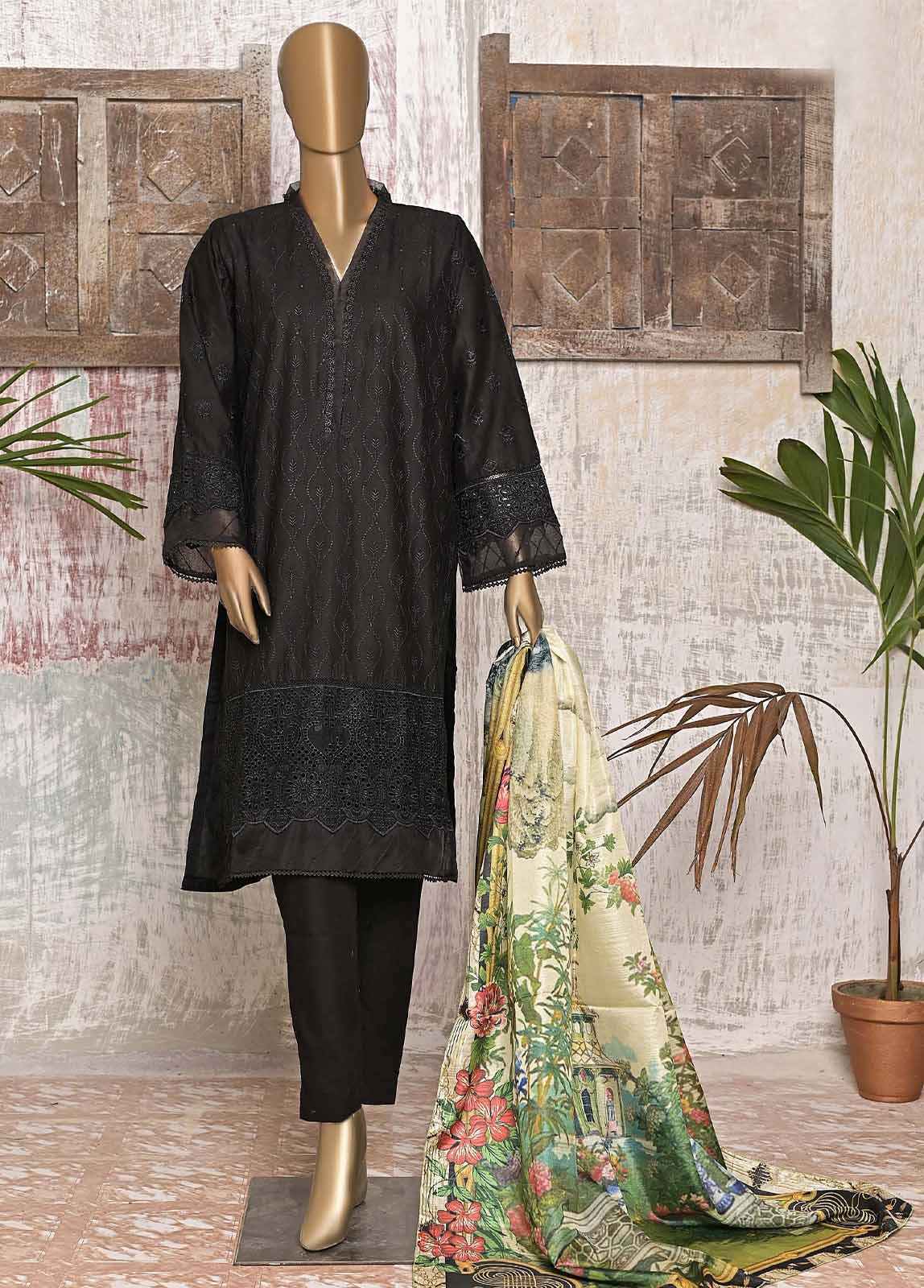 Bin Saeed Fabric - FTS-0022 - 3 Piece Chikankari