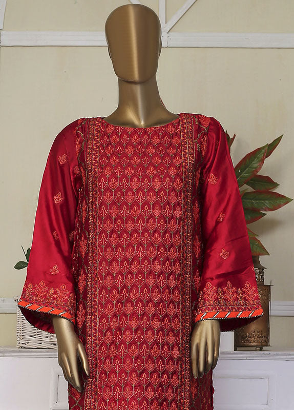 HSF-003 - 1 Piece Embroidery Stitched Silk Kurta