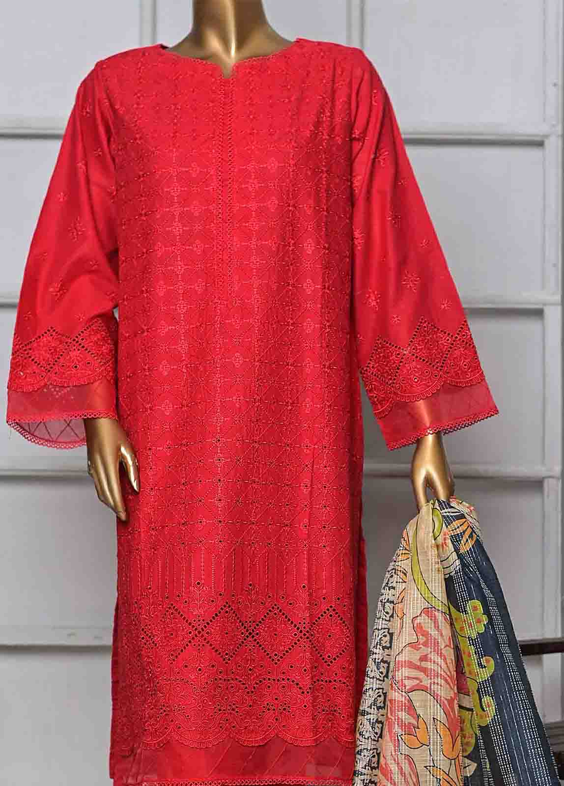 Bin Saeed Fabric - HTS-0011 - 3 Piece Chikankari
