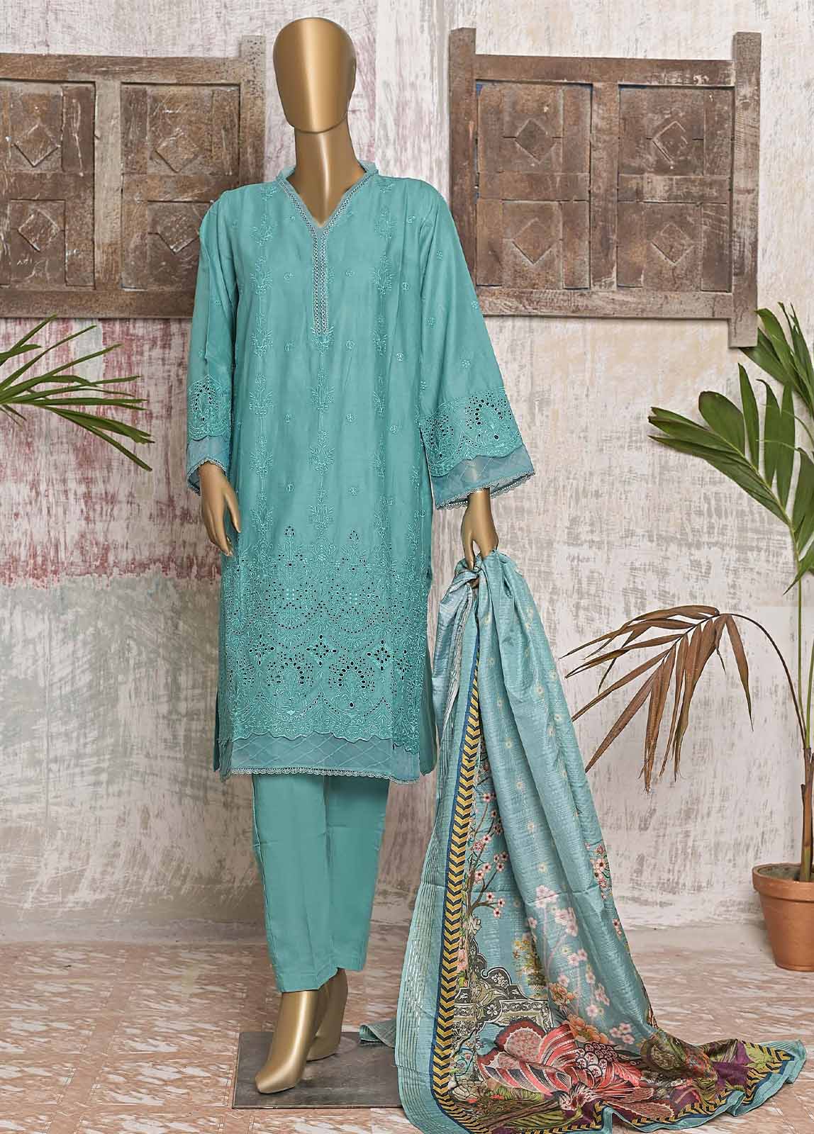 Bin Saeed Fabric - HTS-0016 - 3 Piece Chikankari