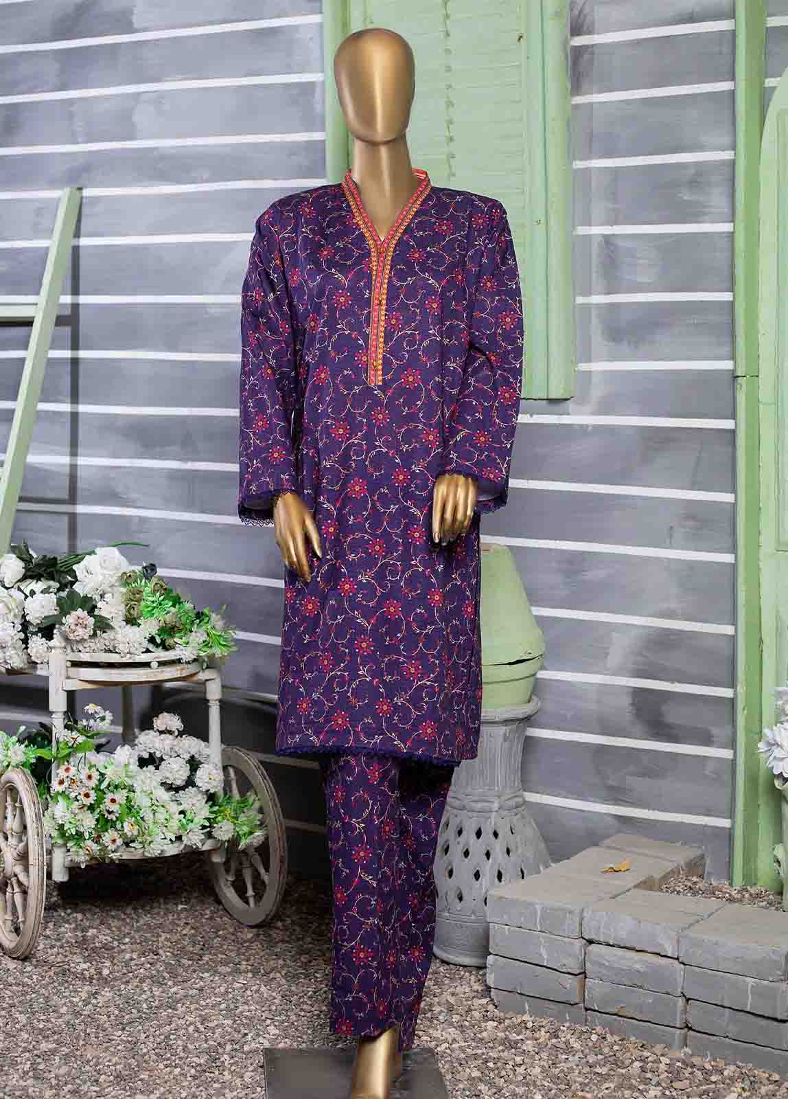 Bin Saeed Fabric - KF-0005 - 2 Piece Printed Khaddar