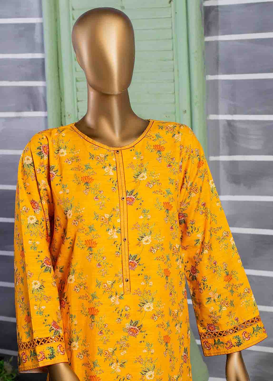 Bin Saeed Fabric - KF-0006- 2 Piece Printed Khaddar