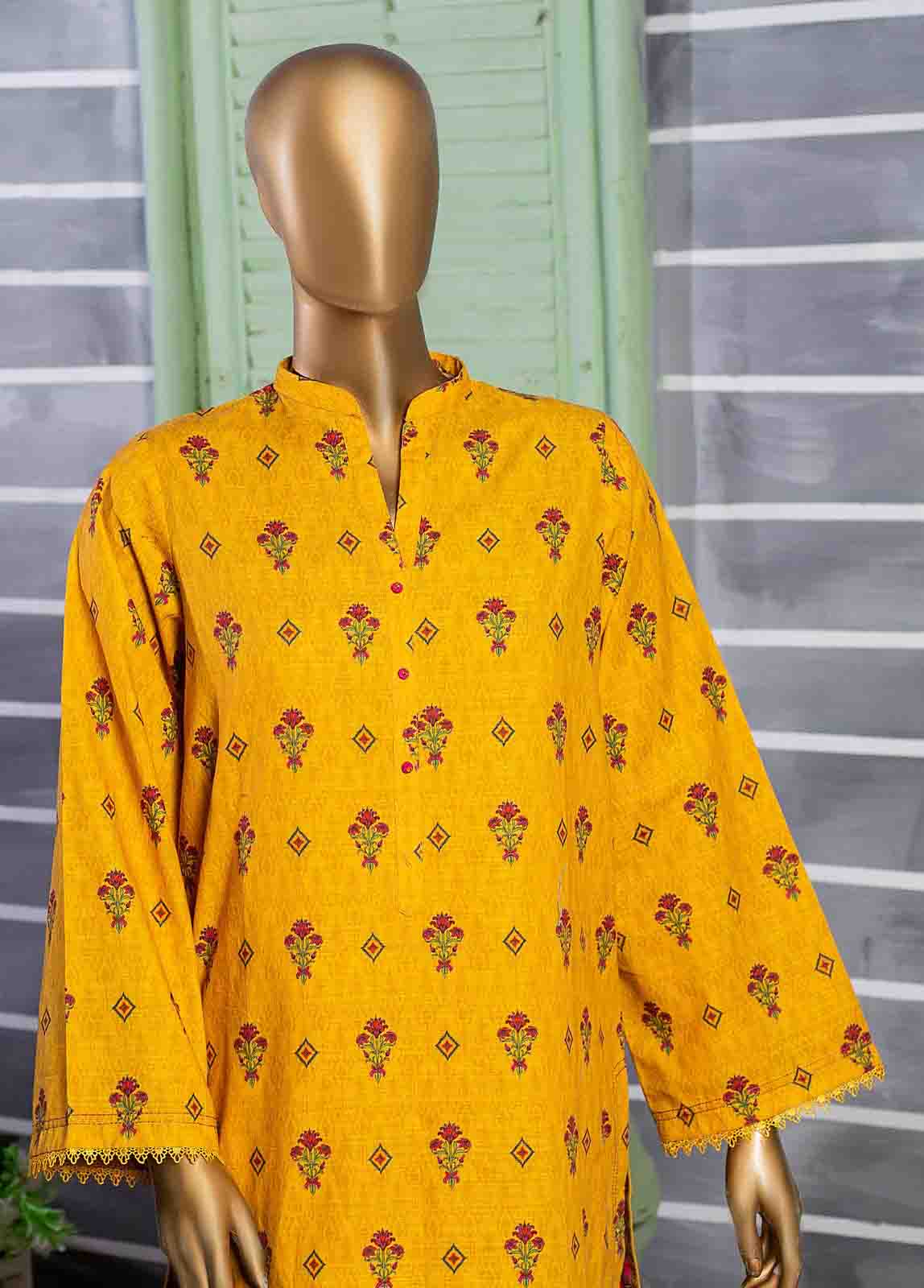 Bin Saeed Fabric - KF-0011 - 2 Piece Printed Khaddar