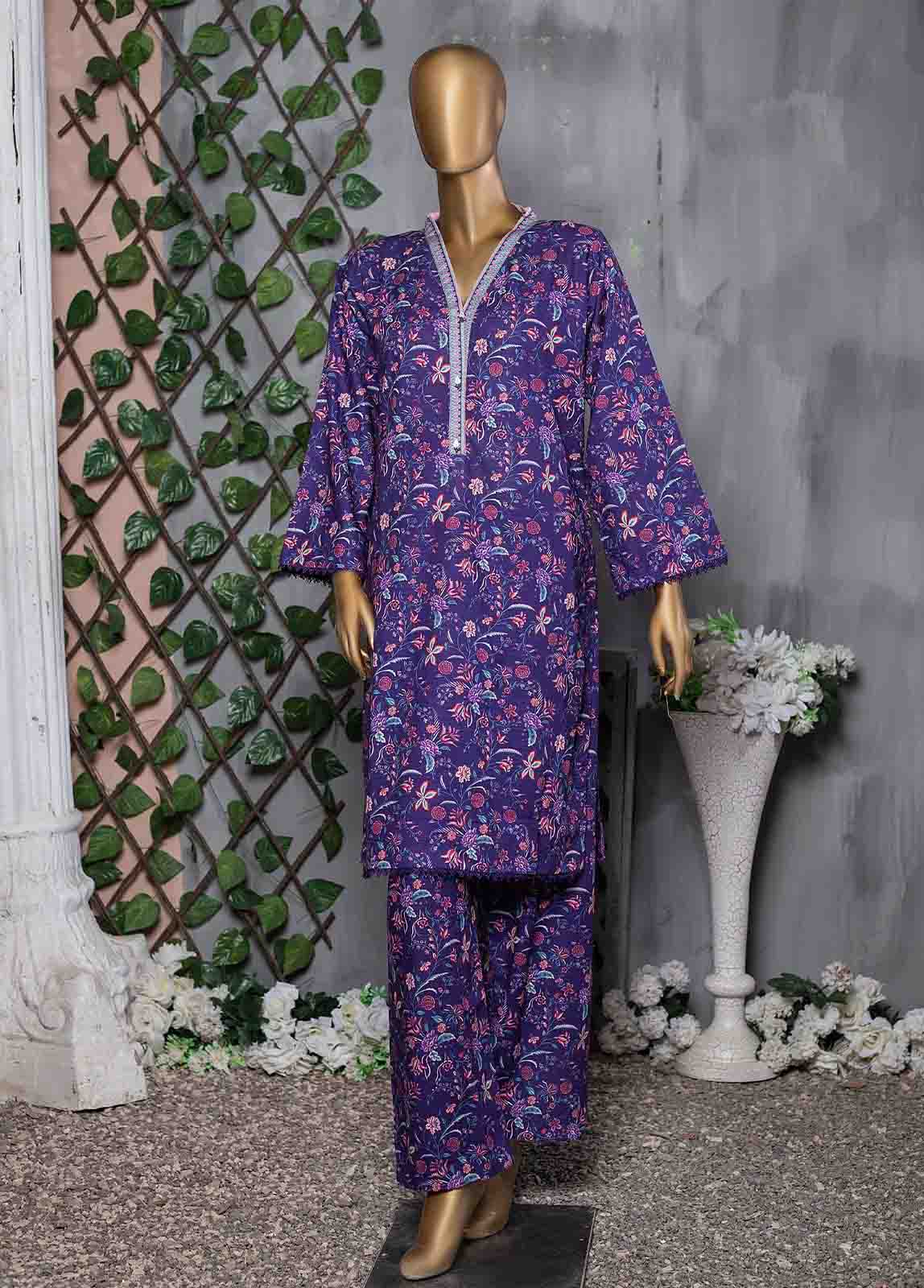 Bin Saeed Fabric - KF-0024 - 2 Piece Printed Khaddar