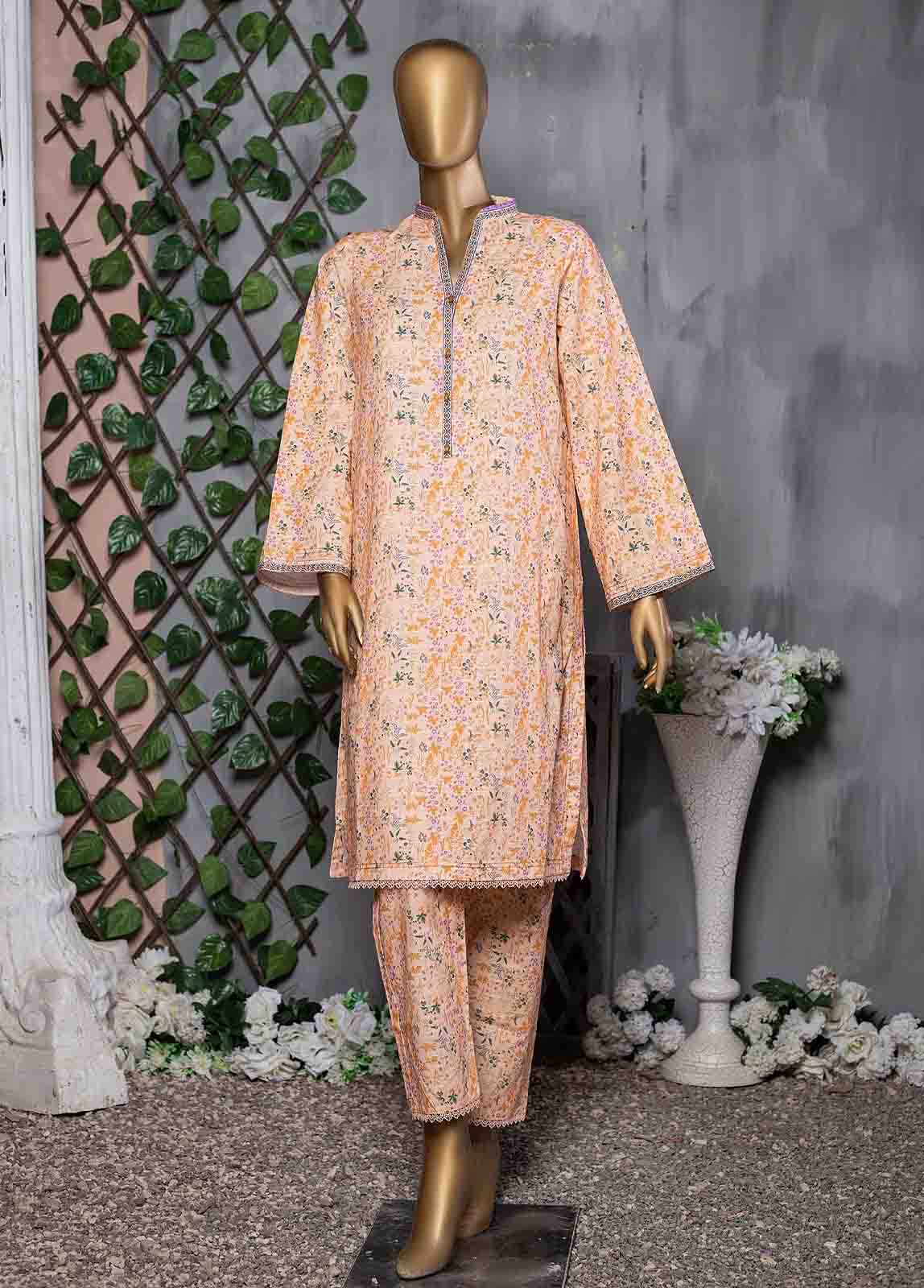 Bin Saeed Fabric - KF-0025 - 2 Piece Printed Khaddar