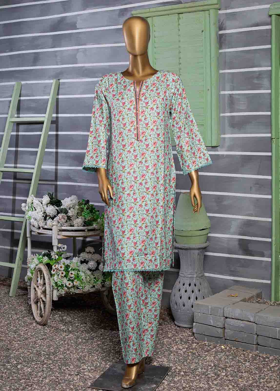 Bin Saeed Fabric - KF-004 - 2 Piece Printed Khaddar