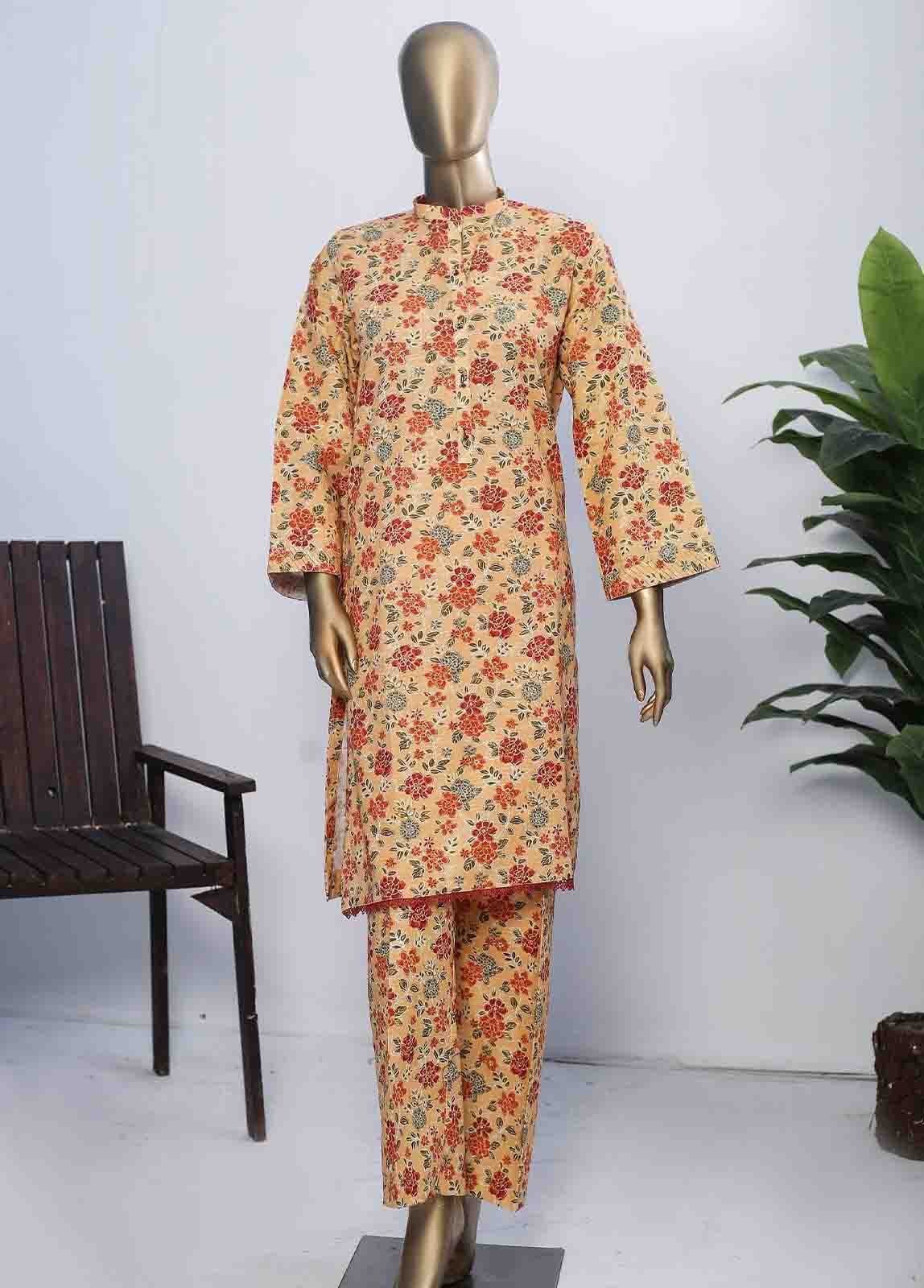 Bin Saeed Fabric - KF-040- 2 Piece Printed Khaddar