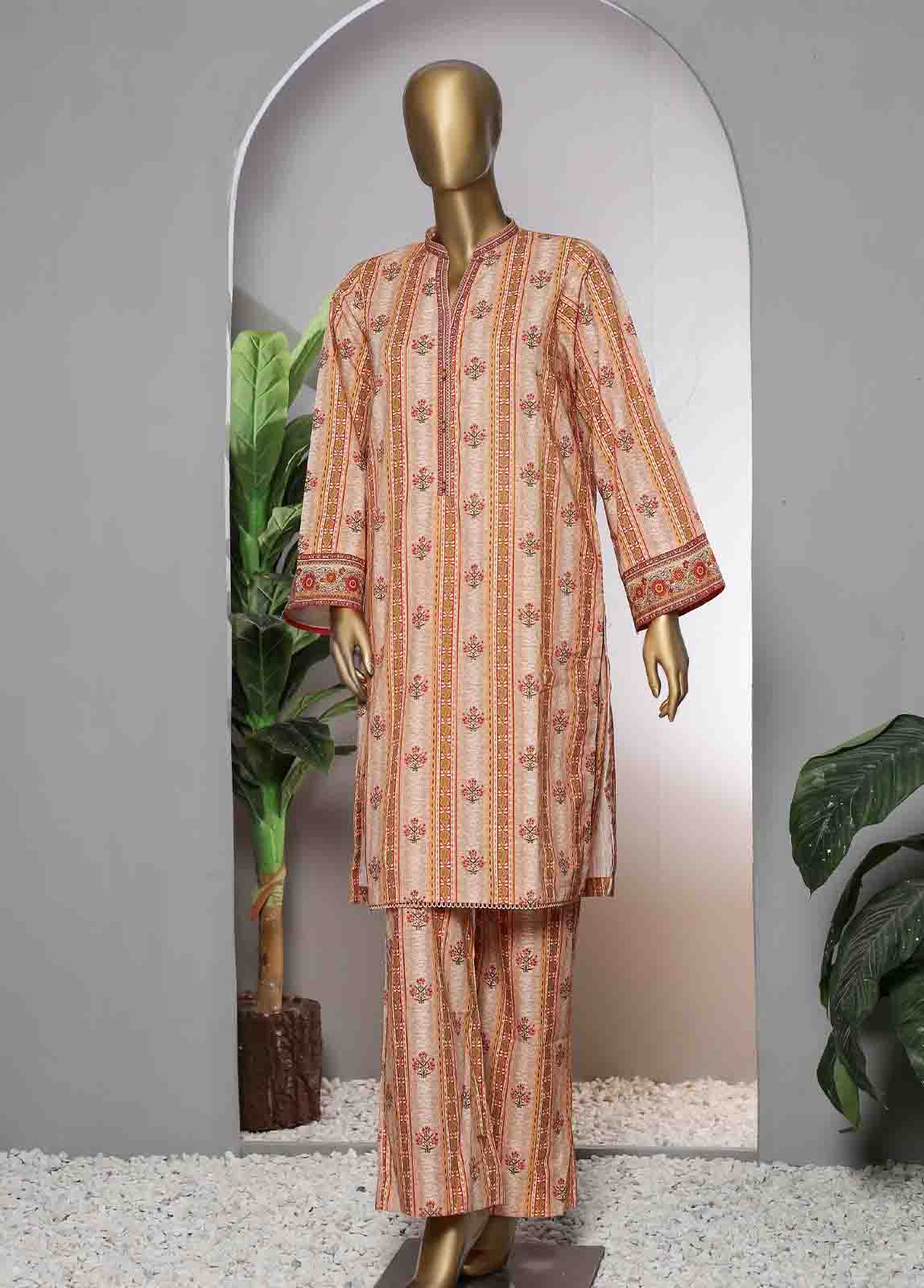 Bin Saeed Fabric - KF-044- 2 Piece Printed Khaddar