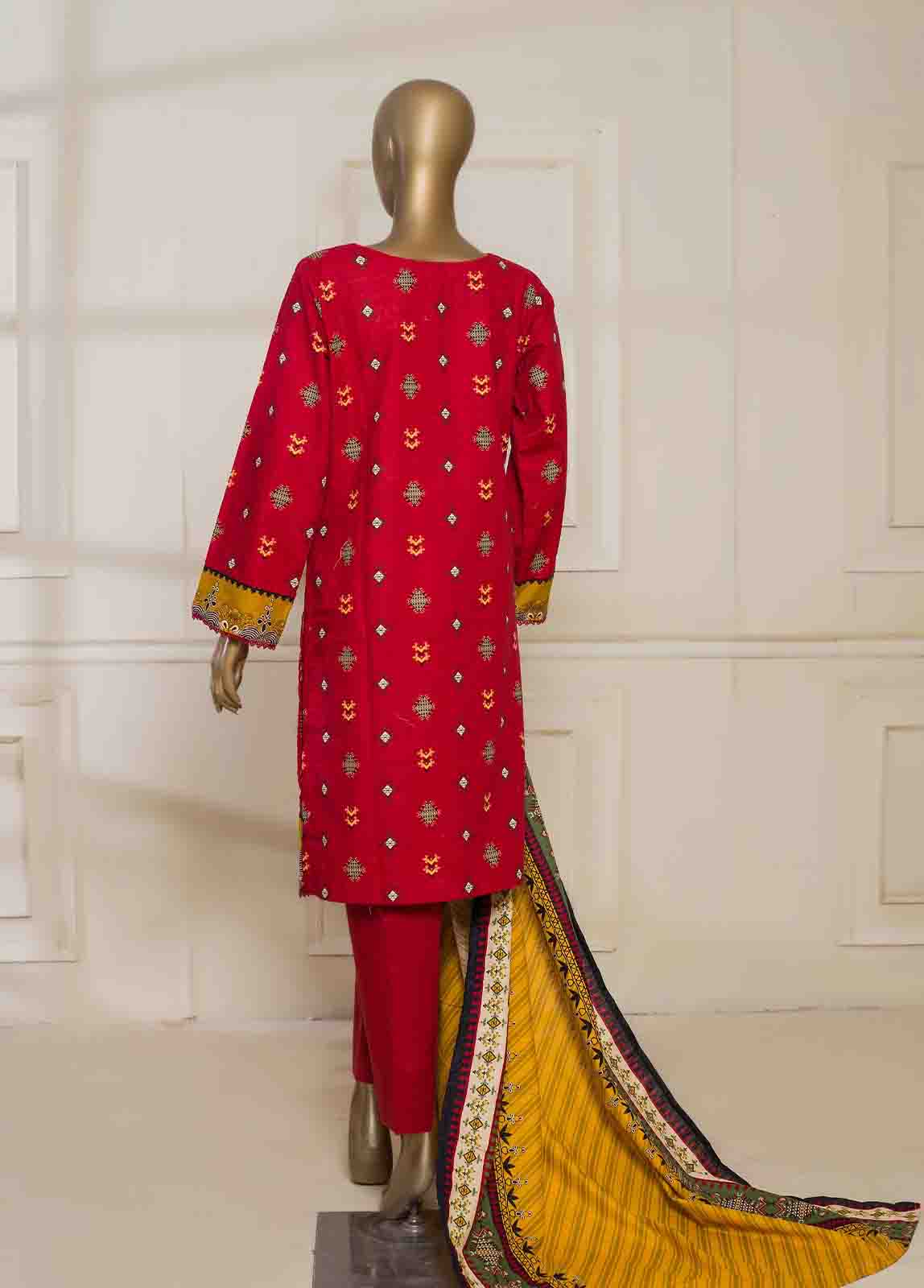 Bin Saeed Fabric - KFR-0044- 3 Piece Printed Khaddar