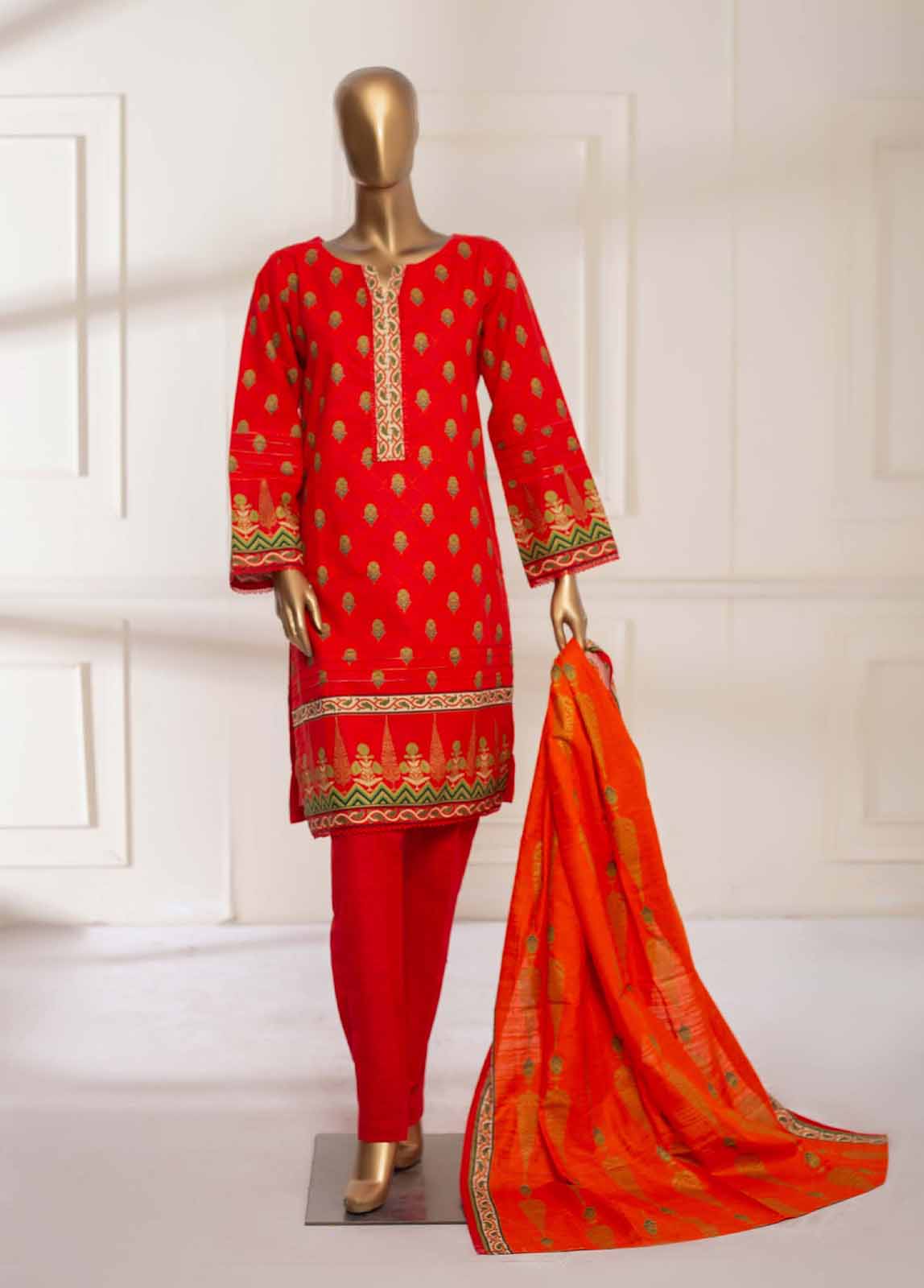 Bin Saeed Fabric - KFR-0086 - 3 Piece Printed Khaddar