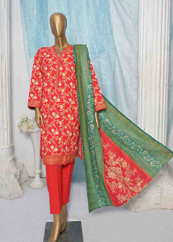 Bin Saeed Fabric - KFR-0094 - 3 Piece Printed Khaddar