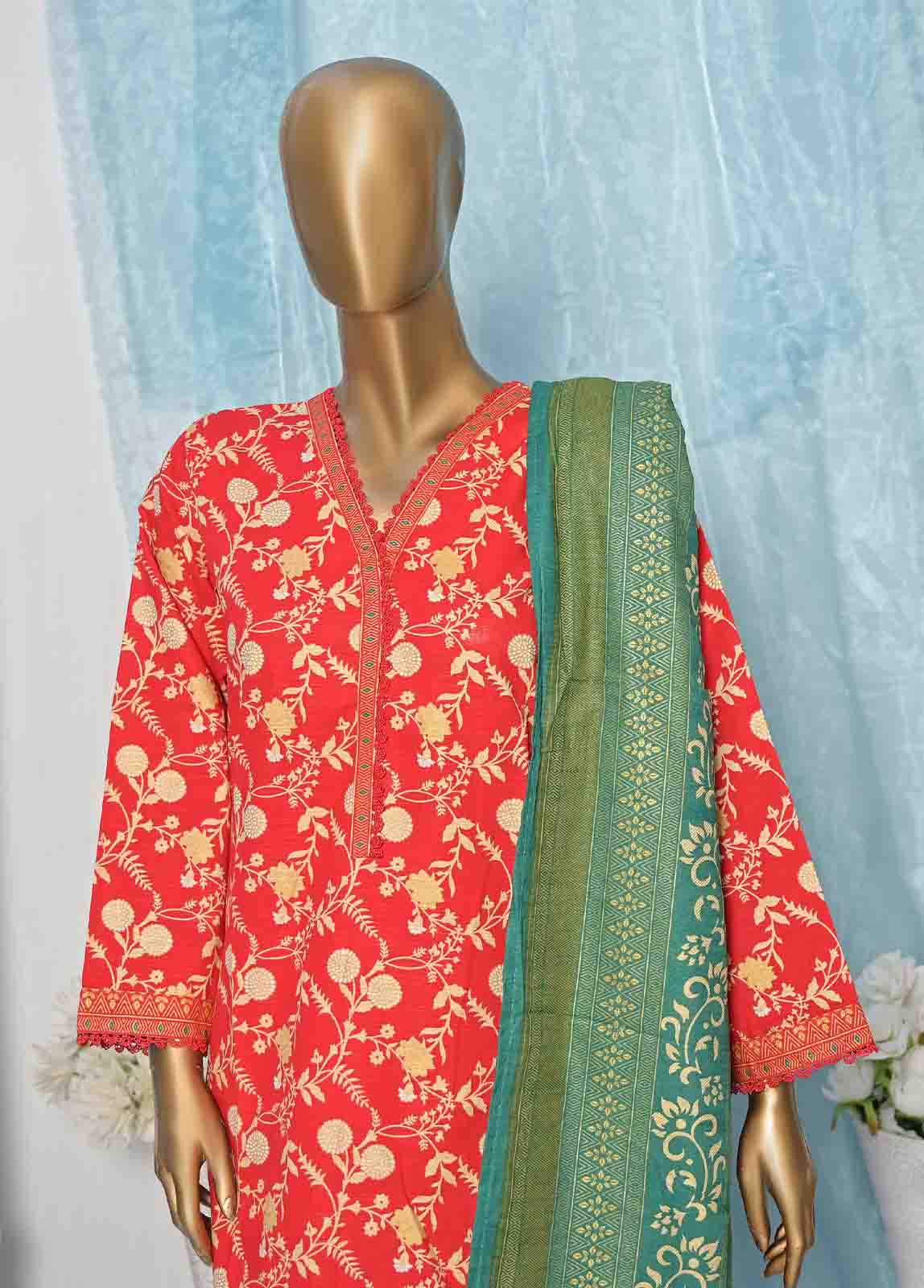 Bin Saeed Fabric - KFR-0094 - 3 Piece Printed Khaddar
