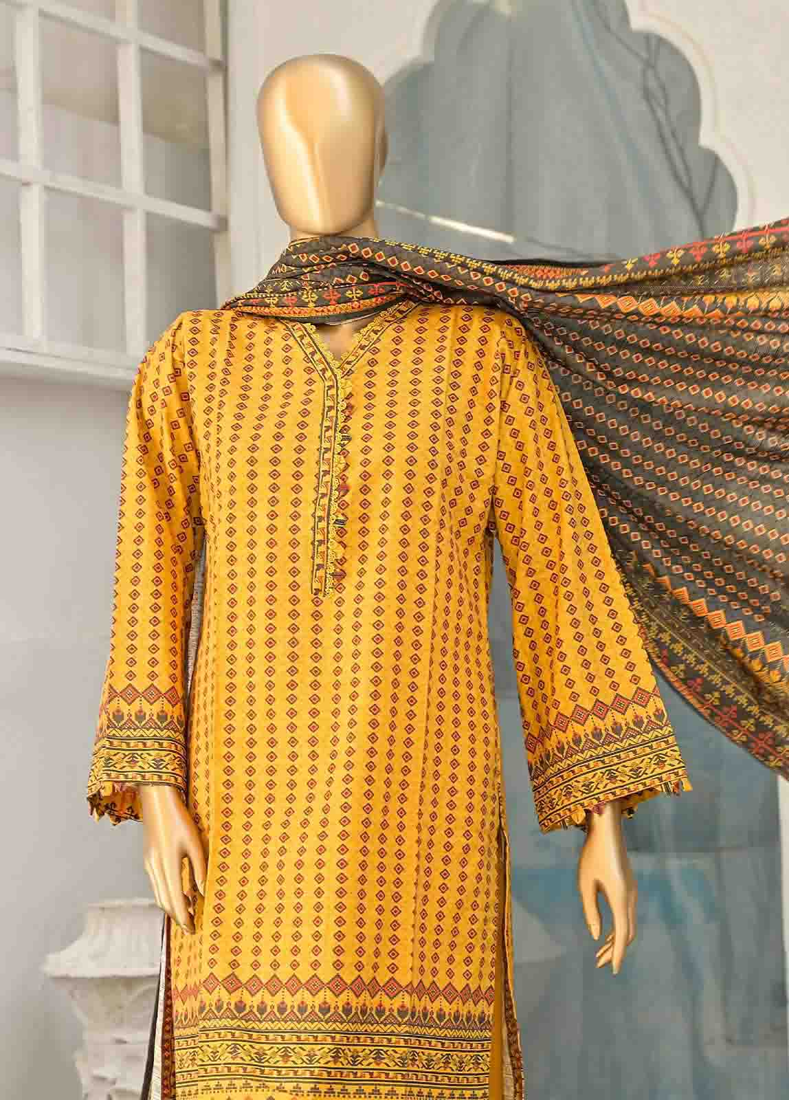 Bin Saeed Fabric - KFR-0102 - 3 Piece Printed Khaddar