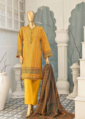Bin Saeed Fabric - KFR-0102 - 3 Piece Printed Khaddar