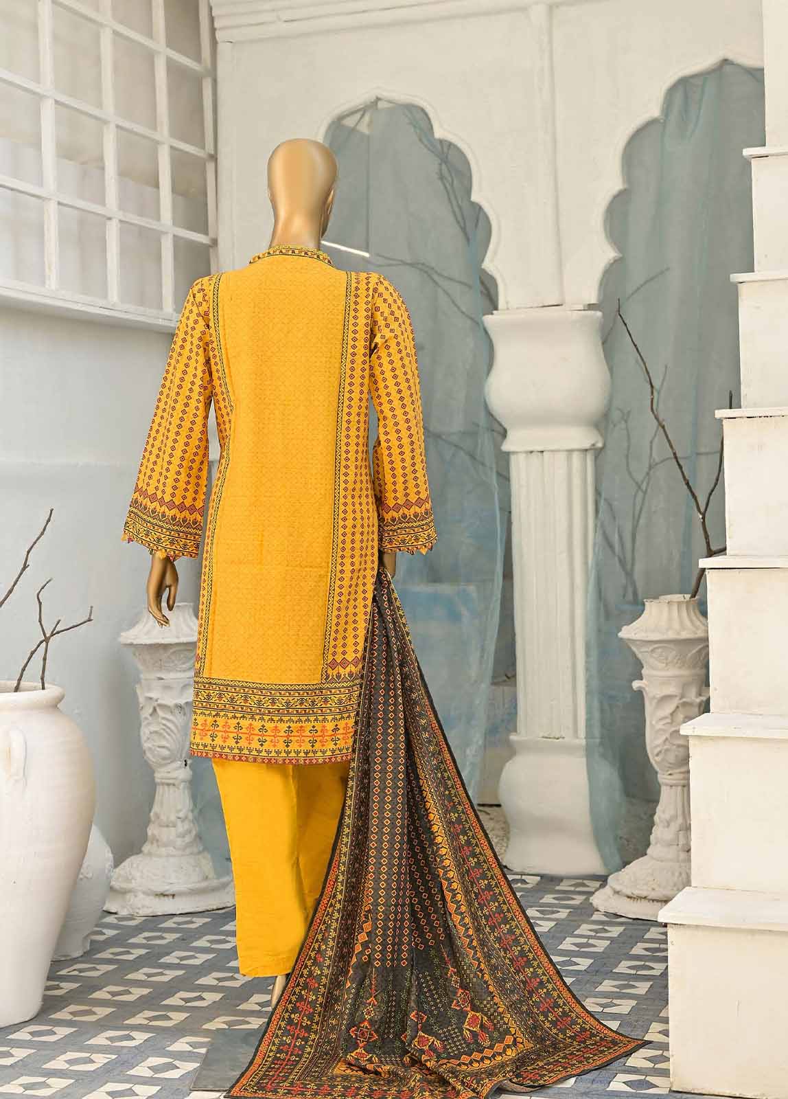 Bin Saeed Fabric - KFR-0102 - 3 Piece Printed Khaddar