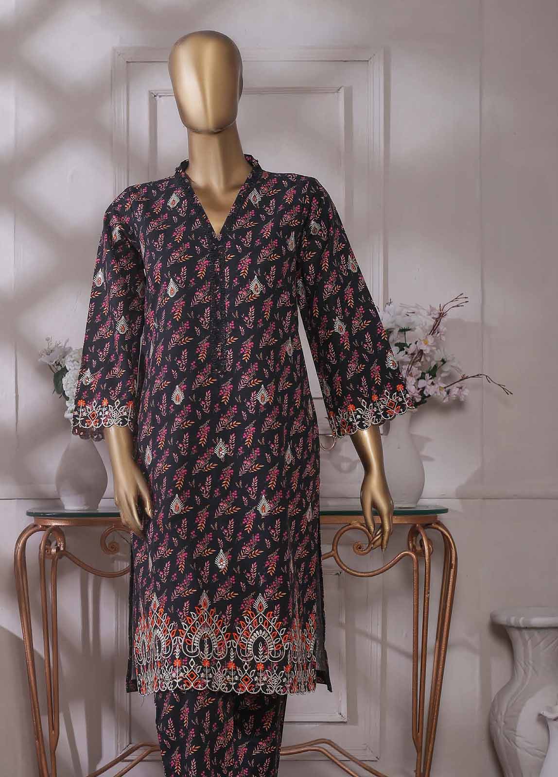 Bin Saeed Fabric - KKF-048 A - 2 Piece Embroidered Khaddar