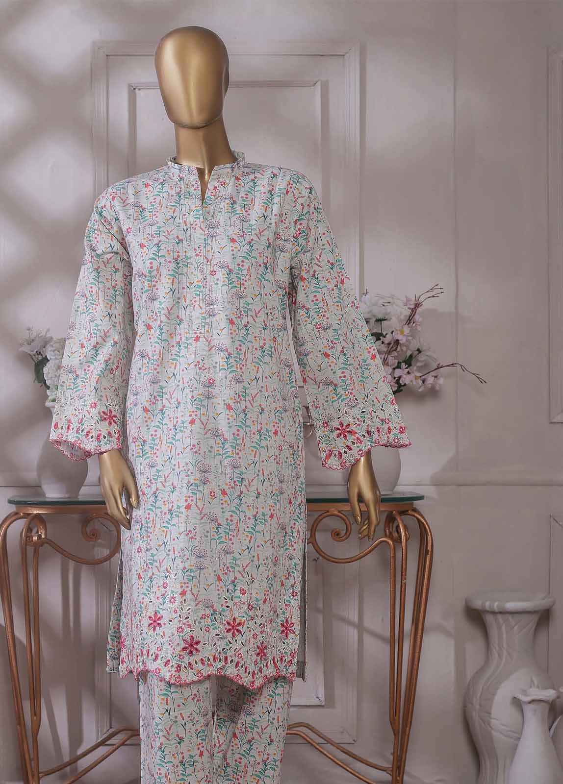 Bin Saeed Fabric - KKF-051 - 2 Piece Embroidered Khaddar