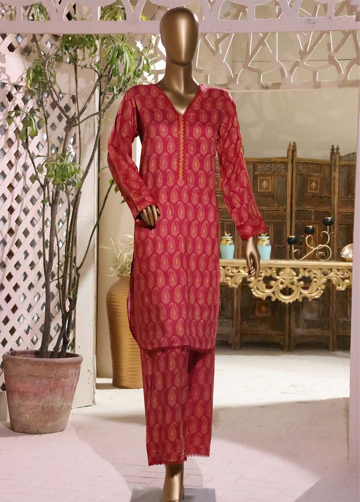 Bin Saeed Fabric - LI-5875- 2 Piece Printed Linen