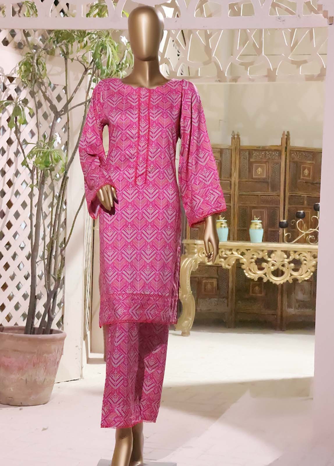 Bin Saeed Fabric - LI-5876- 2 Piece Printed Linen