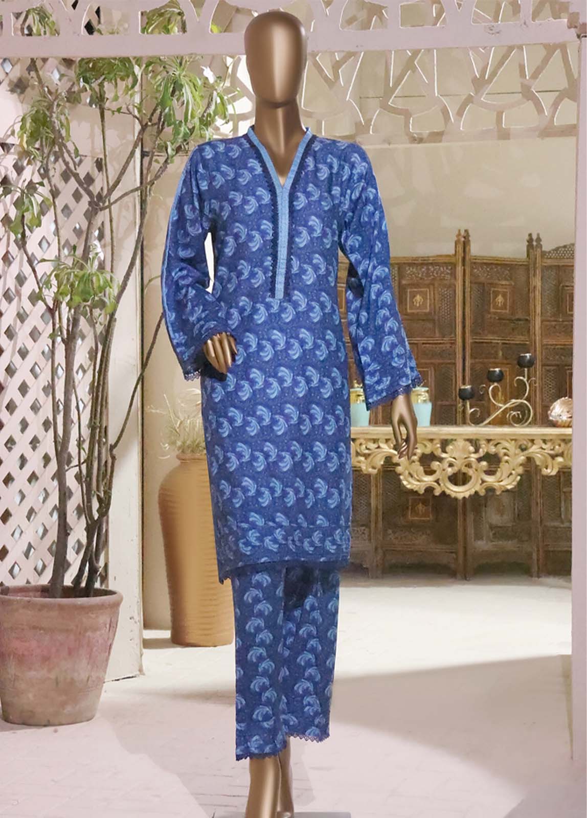 Bin Saeed Fabric - LI-5877 - 2 Piece Printed Linen