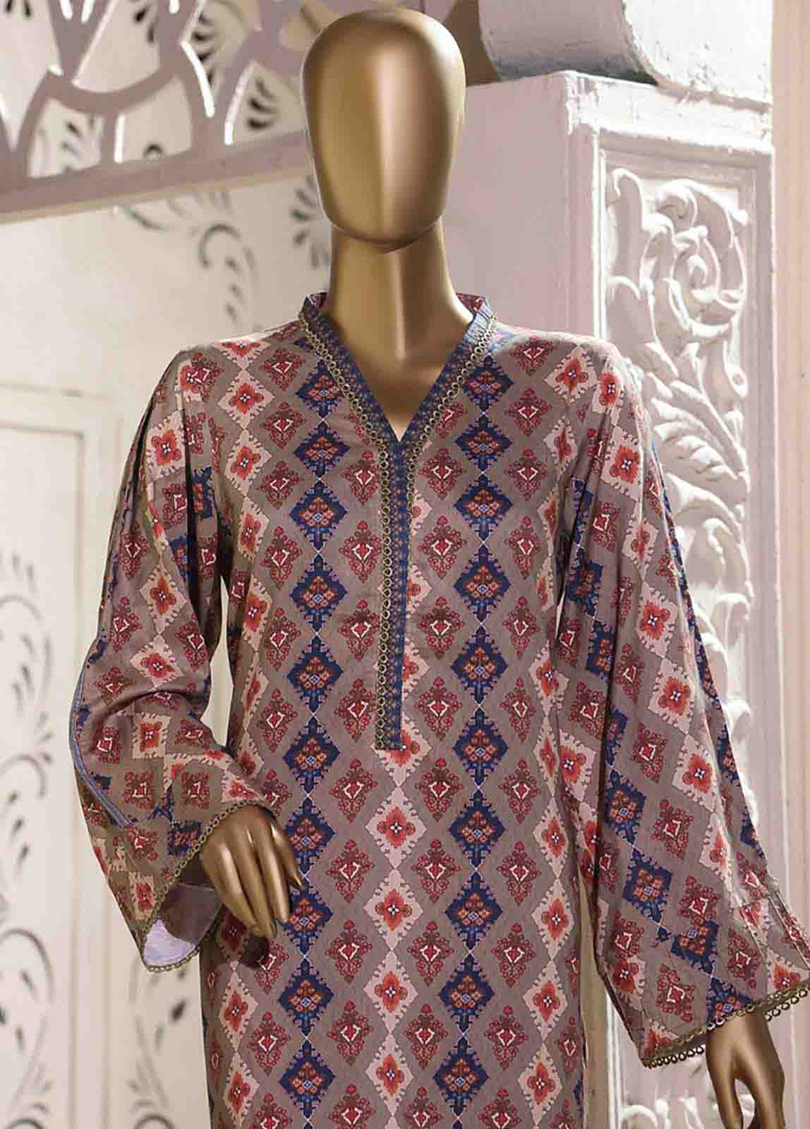 Bin Saeed Fabric - LI-5878- 2 Piece Printed Linen