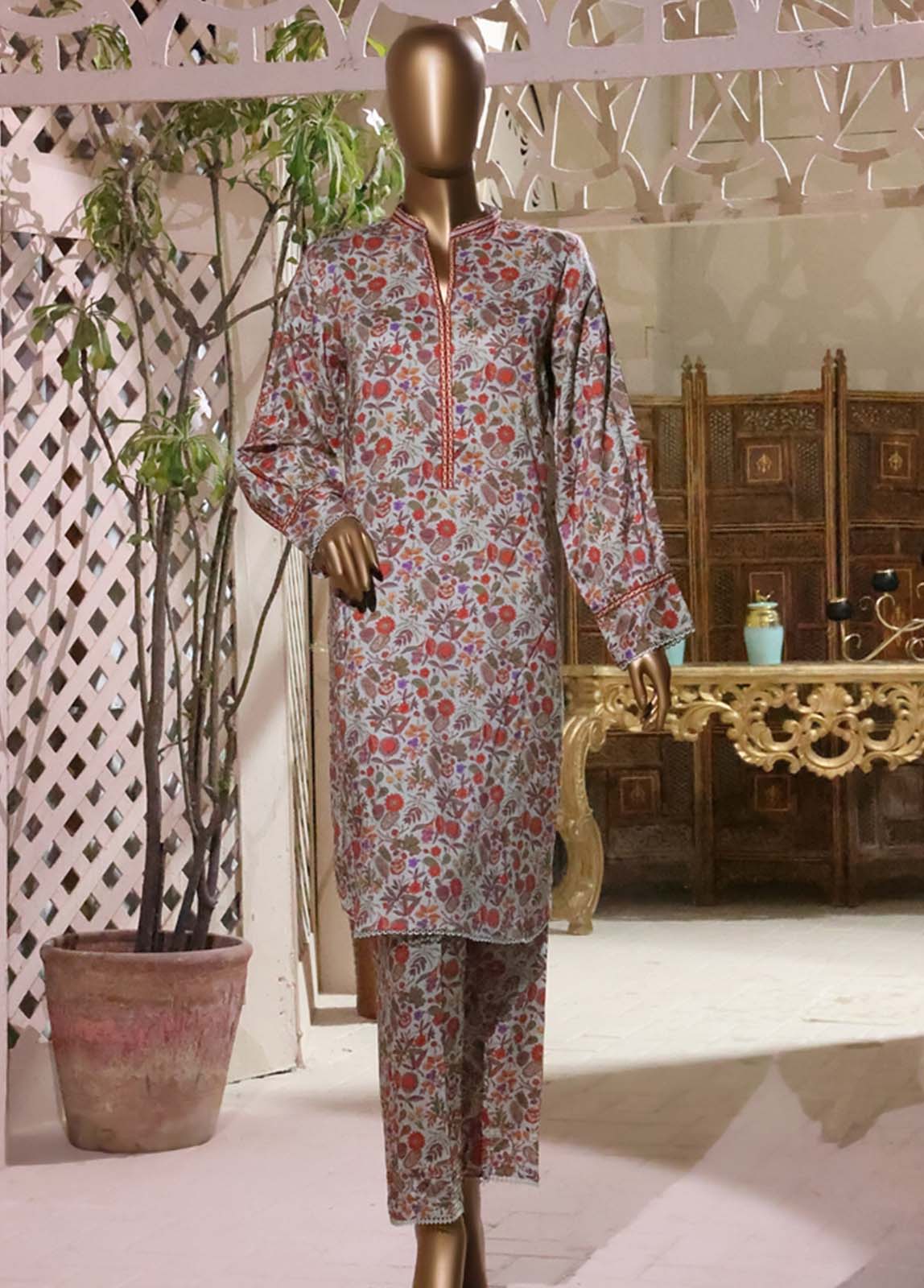 Bin Saeed Fabric - LI-5881- 2 Piece Printed Linen