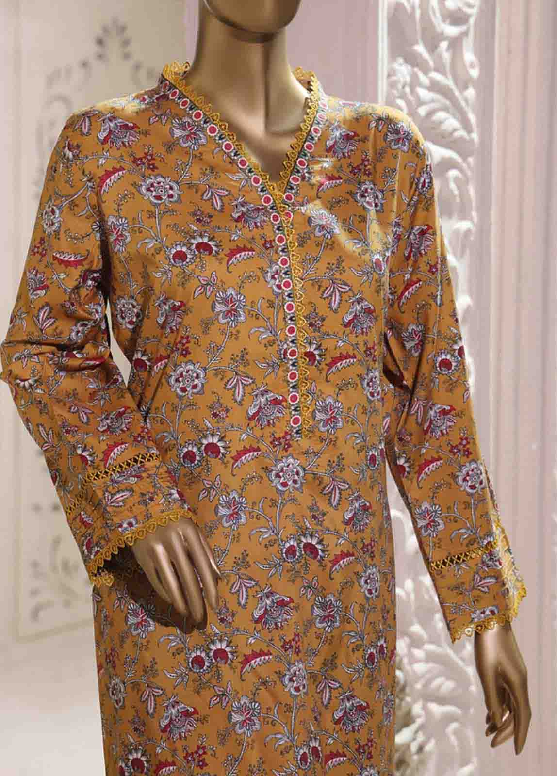 Bin Saeed Fabric - LI-5886-2 Piece Printed Linen